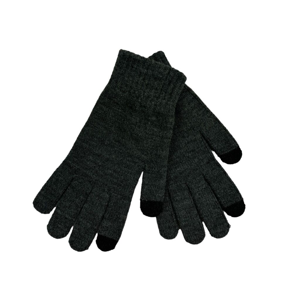 Fownes Brothers Mens Shima Knit Acrylic Gloves Dark Gray OS
